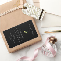 Modern Infused Olive Oil Thank You Label Black