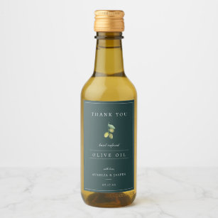 Modern Infused Olive Oil Thank You Label Green