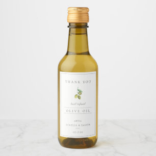 Modern Infused Olive Oil Thank You Wine Label