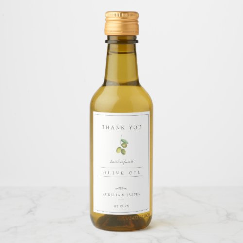 Modern Infused Olive Oil Thank You Wine Label