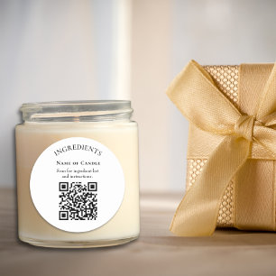 Modern Ingredient List QR Code Business Product Classic Round Sticker