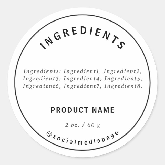 Modern Ingredients Product Label (Front)