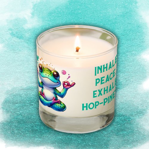 Modern Inhale Exhale Green Frog  Scented Candle