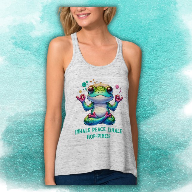 Modern Inhale Exhale Green Frog | Tank Top (Creator Uploaded)