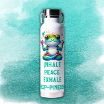 Modern Inhale Exhale Green Frog | Water Bottle