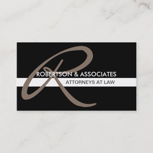 Customizable Modern Initial Attorney Professional Business Card