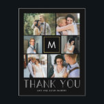 Modern Initial EDITABLE COLOR Monogram Thank You Postcard<br><div class="desc">Sending out your thank you note will be a breeze with this chic and stylish thank you postcard. Visit our designs showroom at WWW.BERRYBERRYSWEET.COM</div>