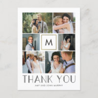 Modern Initial EDITABLE COLOR Monogram Thank You