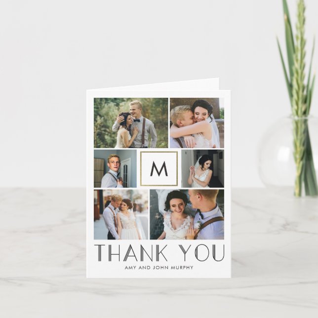Modern Initial EDITABLE COLOR Thank You Card (Front)