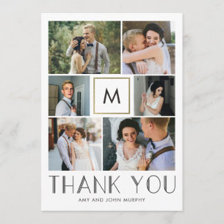 Modern Initial EDITABLE COLOR Wedding Thank You