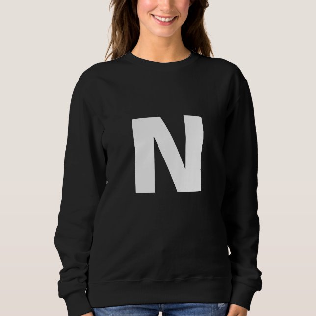 Modern Initial Letter Monogram Stylish Trendy Sweatshirt (Front)
