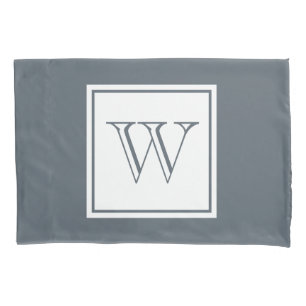 Modern Initial Letter White Square Pillow Case