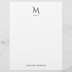 Modern Initial Letterpress Simple Black Letterhead