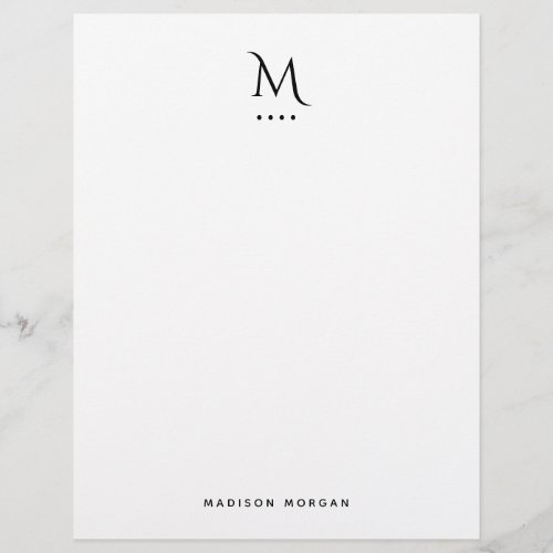 Modern Initial Letterpress Simple Black Letterhead