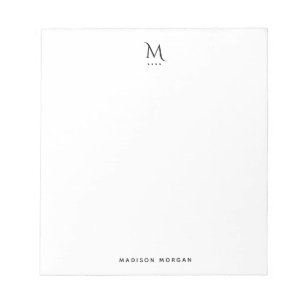 Modern Initial Letterpress Simple Black Notepad
