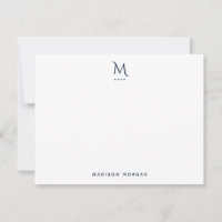 Modern Initial Letterpress Simple Navy Blue