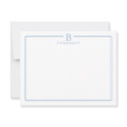 Modern Initial Light Blue Border Stationery