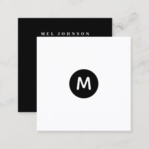 Modern Initial Minimalist QR Code Professional Square Business Card