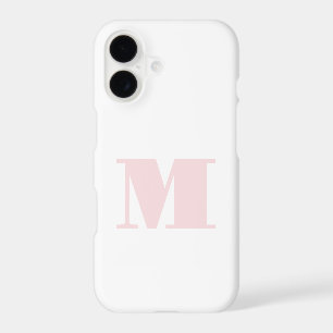 Modern Initial Monogram Blush Pink iPhone 17 Case