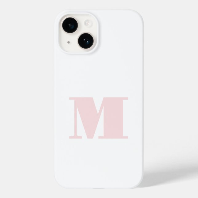 Modern Initial Monogram Blush Pink Case-Mate iPhone Case (Back)