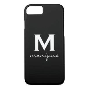 Modern Initial Monogram - Classic Black and White iPhone 8/7 Case