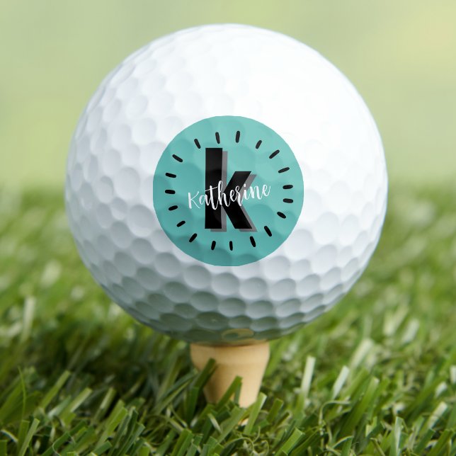 Modern Initial Monogram Golf Balls (Stylish Modern Initial Monogram Golf Balls)