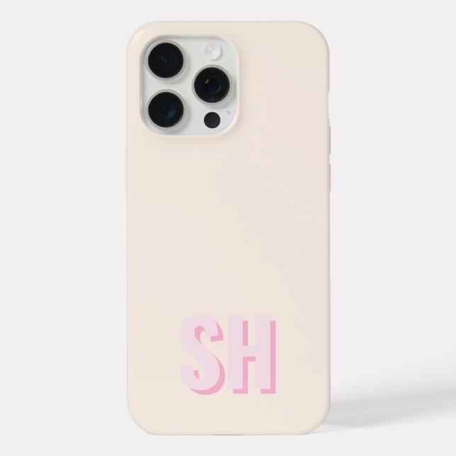 Modern Initial Monogram Iphone Case (Back)