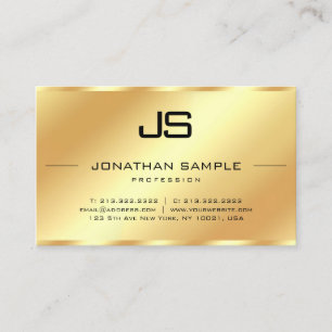 Modern Initial Monogram Professional Gold Template Business Card