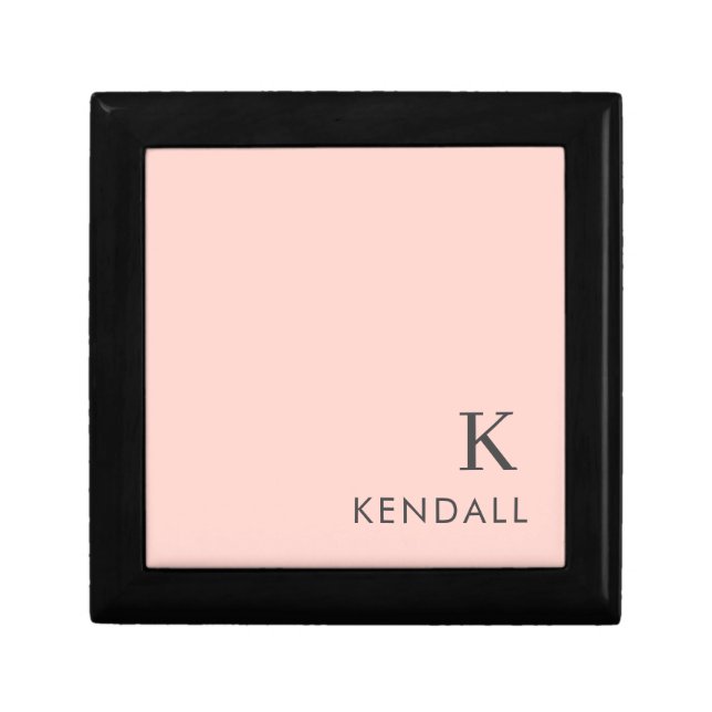 Modern Initial Monogram Trendy Pink Minimalist Gift Box (Front)