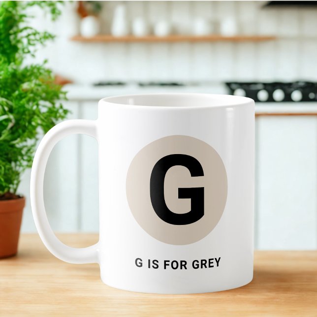 Modern Initial Mug – “G is for [Name]” Design (Creator Uploaded)