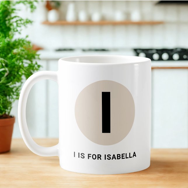 Modern Initial Mug – “I is for [Name]” Design (Creator Uploaded)