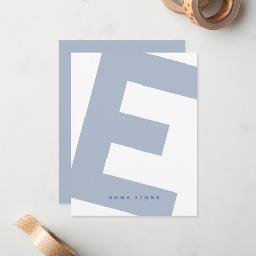 Modern Initial Oversized Monogram and Name Note Card