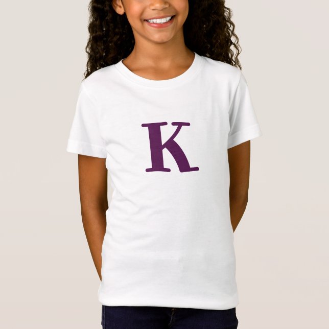Modern Initial Purple Letter T-Shirt (Front)