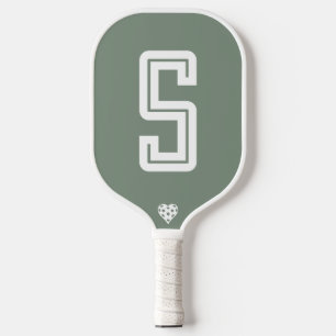 Modern Initial Sage Green Pickleball Paddle