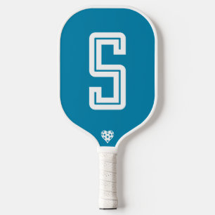 Modern Initial Teal Pickleball Paddle
