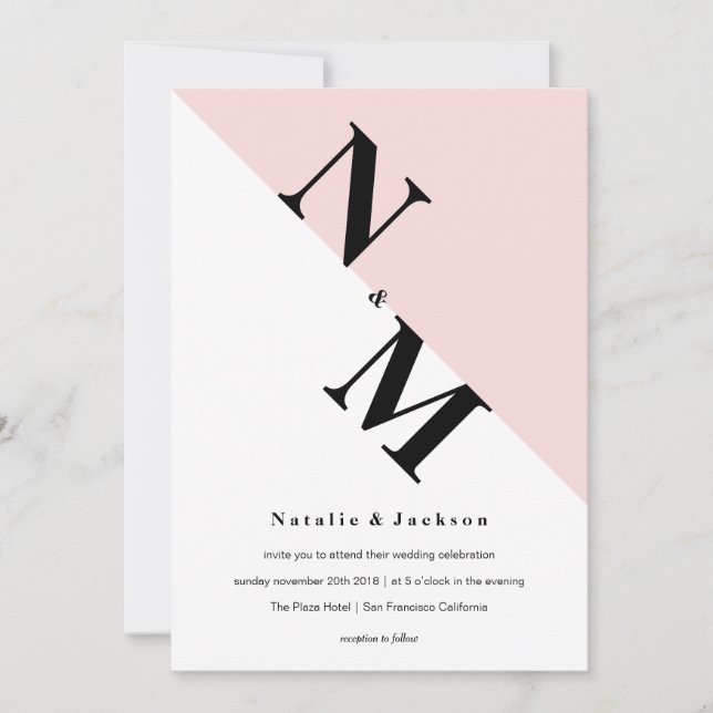Modern Initial Wedding Invitation (Front)