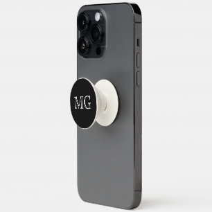 Modern initials Black and white PopSocket