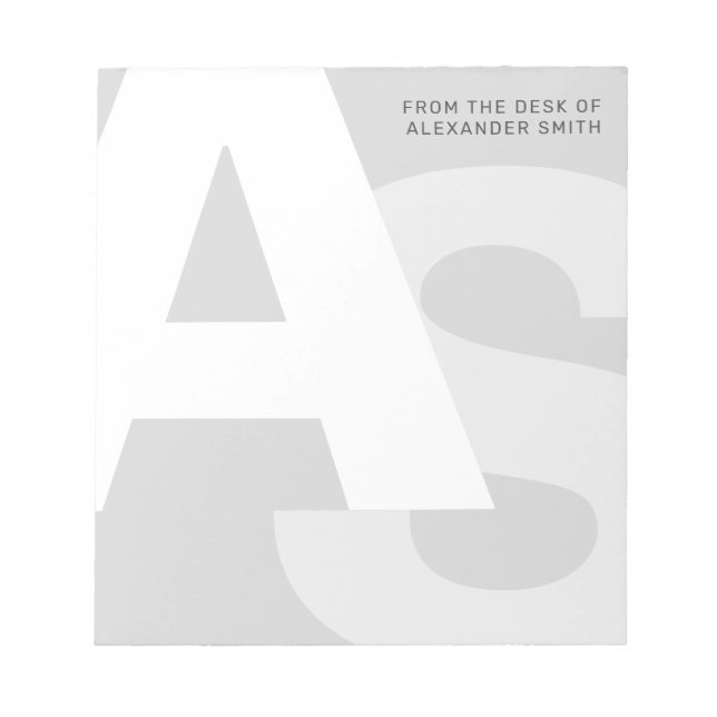 Modern Initials From the Desk Of Notepad (Front)