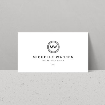 Modern Initials I Graduate Student Business Card by 1201am at Zazzle