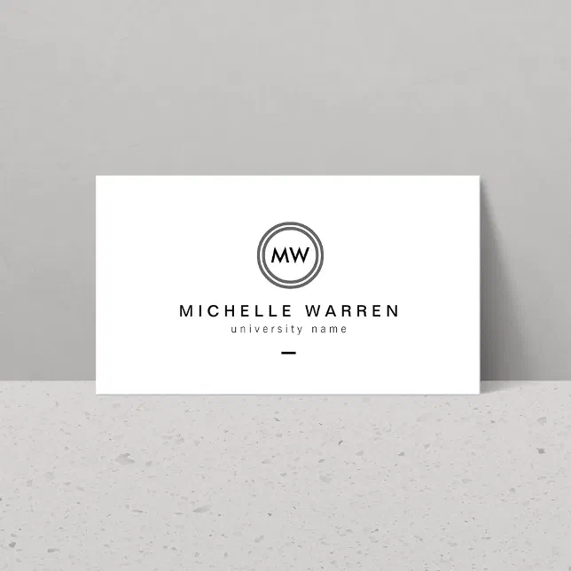 Modern Initials I Graduate Student Business Card | Zazzle