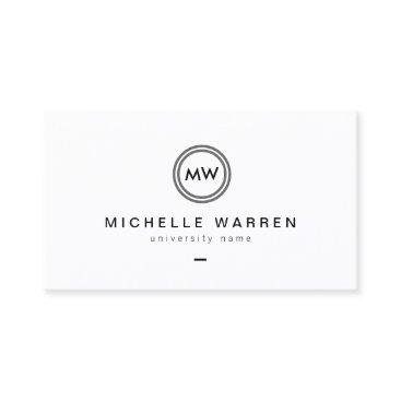 Modern Initials I Graduate Student Business Card Modern Initials I Graduate Student Business Card