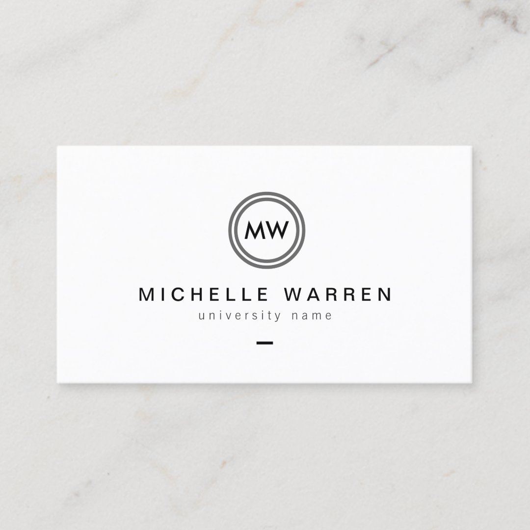 Modern Initials I Graduate Student Business Card | Zazzle