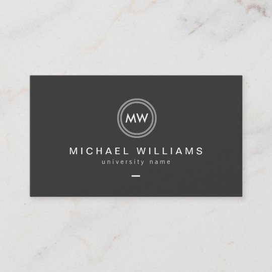 Modern Initials Ii Graduate Student Business Card Zazzle Com