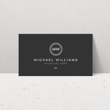 Modern Initials Ii Graduate Student Business Card by 1201am at Zazzle