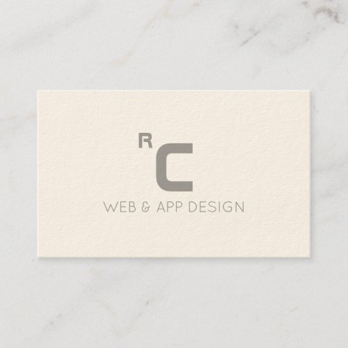 Modern initials logo futuristic style white grey business card