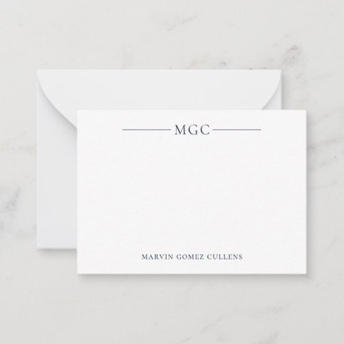 Modern Initials Monogram Note Card