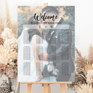 Modern Initials Photo Wedding Seating Chart Foam Board