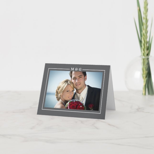 Modern Initials Thank You Card (Front)