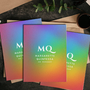 Modern Initials White Monogram Colorful Rainbow Pocket Folder