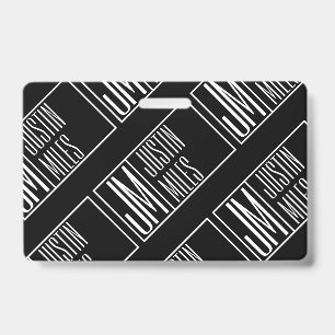 Modern Initials with Name Monogram Pattern Badge
